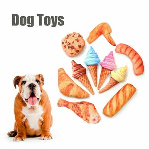 Creatieve Grappige Simulatie Hond Kauwspeeltjes Ijs Fruit Brood Bite Slip Squeeze Geluid Voor Hond Kat Juguete Para perros