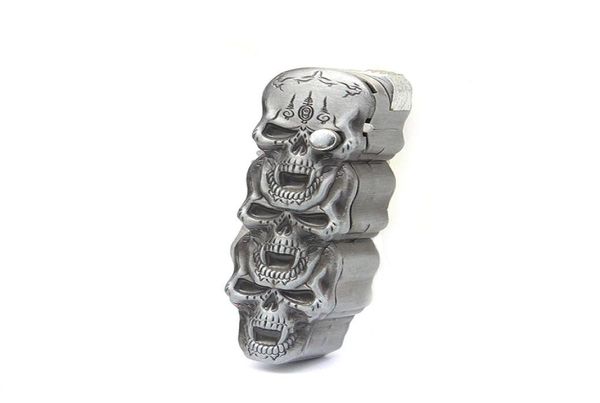 Creative Gas Lighters Skull Shape Bight With Knife Multifonctional Windproof Met Butane Cigarette Lighter66065823212172