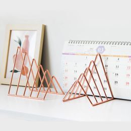 Creatief geometrisch opslagrek Eenvoudig smeedijzeren organisator tabletboek Krant Multifunctionele display Stand Holder Geschenken