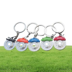 Creative Gift Car Metal Keychain Turbo Gear Hub Pendant Brake Disc Absorber Pendants Christmas Gifts 6 Colors1040591