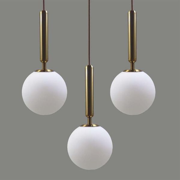Creatieve Glazen Hanglamp 15 20 25 30 Cm Witte Bal Licht Schaduw Goud Zwart Slaapkamer Restaurant Bar278l
