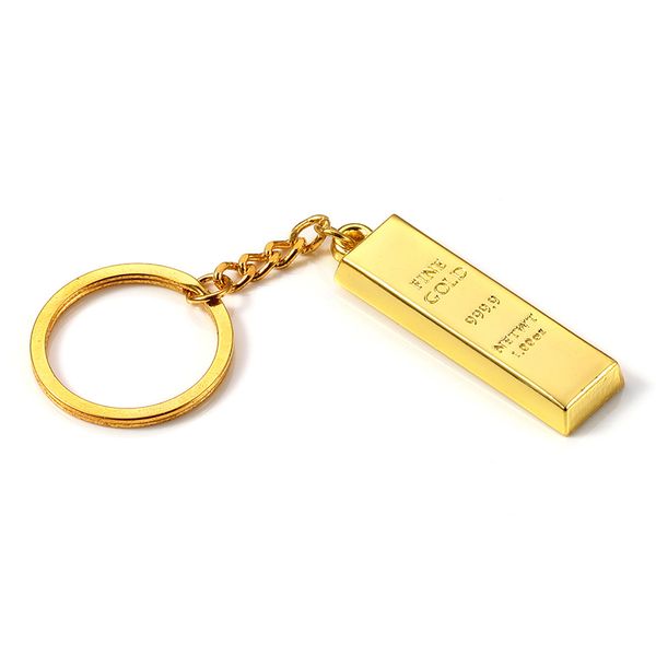 Porte-clés créatifs en barre d'or, décoratifs pour voiture, accessoires de mode