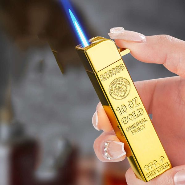 Barra de oro de oro creativa Inyección directa Metal más ligero Gas sin viento Cigarrillo sin cigarrillos Al por mayor