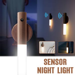 Créatif bon bâton intelligent capteur humain lumière maison Simple Grain de bois applique chambre couloir Usb charge veilleuse