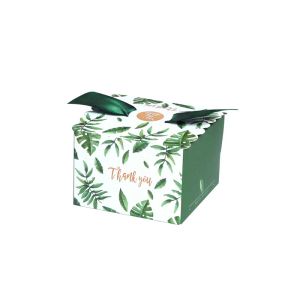 Creative Green Monstera laisse des bonbons Boîte de mariage Favors Candy Boxes Giveaways Chocolate Box Party Supplies Thank Boîte-cadeau