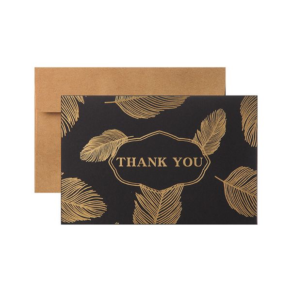 Carte de voeux créative carte de remerciement avec enveloppe plume funérailles Style européen rétro bronzant nouvel an vacances