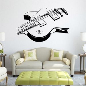 Creatieve Gitaar Muurstickers Kinderkamer Decoratieve Muurschilderingen Persoonlijkheid Art Stickers Pvc DIY Vinyl Persoonlijkheid Muur Decal249i