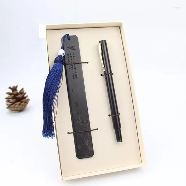 Creative Handmade Handmade Wood Signature Pen Blackwood Bookmark Gift Set Natural Color CILP Rouleau pour Business Office