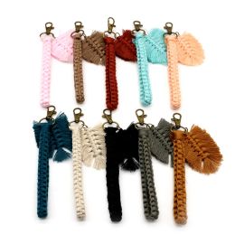 Creatieve Handgemaakte Geweven Macrame Fringe Tassel Polsbandje Sleutelhanger BOHO Macrame Sleutelhangers Polsbandje Sleutelhanger Kerstcadeaus