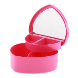 Creatief hart Plastic Dubbele gelaagde hart Trinket Jewelry Box Earring Pendant Storage Case For Children Room Organizer Box