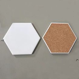 Creative Hexagon Ceramic Cork Coaster voor houten tafel thuis keramiek decoratie cup mat 0102