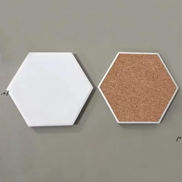 Creative Hexagon Céramique Liège Coaster pour Table En Bois Maison Céramique Décoration Tasse Tapis En Gros