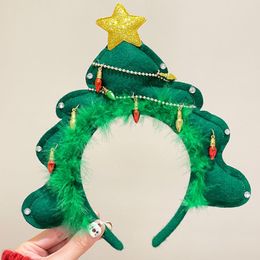 Diademas navideñas creativas disfraz de fiesta de Navidad sombreros de fiesta de elfos accesorio de Navidad de Año Nuevo verde rojo
