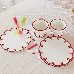 Creatief uitgeholde keramische bord melkthee Cup Praktisch dinerbord koffie mok dessert brood schotel schotel tare keuken servies 220613