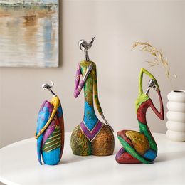 Creative Home Decoration Colorful Abstract Figure Sculpture Living Room Modern Art Figurine Desktop Decoration Accessories Gift 220809