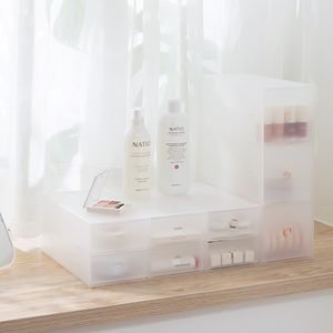 Creative Home Opbergdoos Plastic Organisatie Kabinet Transparant Frosted Lade Cosmetica Sundries Desktop Opslag Bakken 8 stijlen