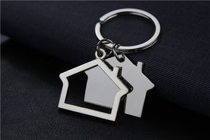 Porte-clés en forme de maison en métal porte-clés maison Design fête fournitures voiture porte-clés LOGO personnalisé cadeaux pour la Promotion