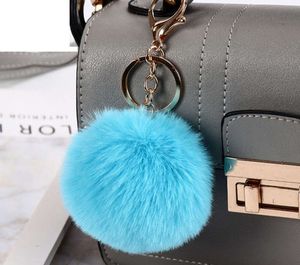 Porte-clés créatif en forme de boule de poils de lapin, pendentif, boule de poils artificiels, accessoires de bagages