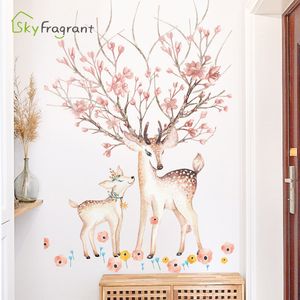 Creative ins sika cerf autocollants porche vivant canapé fond mur chambre décor à la maison chambre décoration 210308