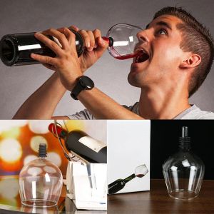 Creatief Insert Red Wine Champagne Glass Cup met siliconenafdichting rechtstreeks van flesdrank kristalglazen cocktailmok 270 ml