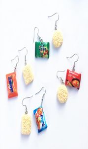 Boucles d'oreilles créatives en forme de nouilles instantanées, en résine, bijoux de vacances d'été, restauration rapide, mignonnes nouilles chinoises, cadeau 8088822