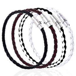 Creatieve verzekering magnetische armband mannen en vrouwen leren touw gevlochten lederen armband paar armband sieraden