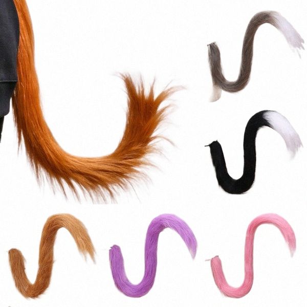 Creativo Japón Anime Fox Tail Cosplay Prop Fox Ear Tail Plush Cat Wolf Ears Fur Horquilla Halen Party Gift D0HE #