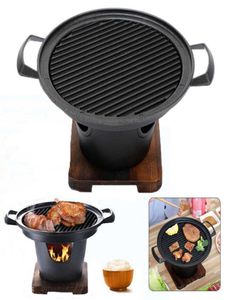 Style japonais créatif Une personne cuisine four maison en bois à cadre alcool poêle cadeau mini-barbecue grill bbq coréen 2107244165434