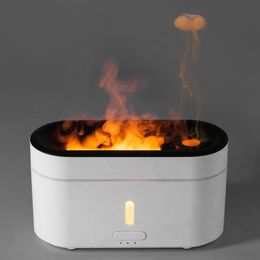 Humidificateurs d'aromathérapie méduses créatifs, pour la maison et le bureau, silencieux, synchronisation intelligente, Simulation 3D de flamme, Machine d'aromathérapie