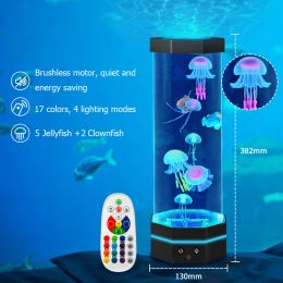 Creatieve kwal Licht LED Aquarium Night Light 16 Kleuren Veranderende afstandsbediening Relax Bevet Tafel Licht voor thuisslaapkamer