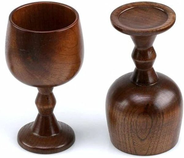 Copa de vino de madera de azufaifo creativa, copa de vino de madera Vintage, copa de agua hecha a mano, copa de vino anticaída, utensilios de cocina AU07