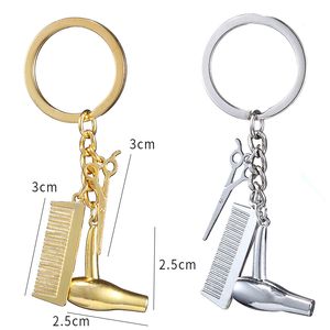 Clés de clés de clés clés ciseaux de peigne de peigne pendentif key anneau homme femme or argent couleur métal métal