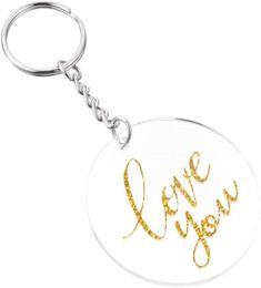 Creatieve sleutelringdecoratie 5 cm lege schijven acryl sleutelhanger transparante schijf DIY ronde vorm Clear Keychains 104 K25096006