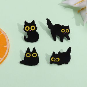 Creatief kitten cartoon email pinnen punk dier zwarte kat met messenbroches rapel badge backpack accessoires sieraden pin cadeau