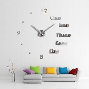Reloj adhesivo Digital 3D de pared creativo de gran tamaño, reloj de pared estéreo DIY, diseño moderno, decoración para sala de estar, estudio, cuarzo