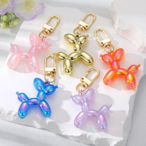 Creative Laser plastique résine ballon chien porte-clés pendentif mode dessin animé Animal sac voiture porte-clés bijoux cadeau en vrac