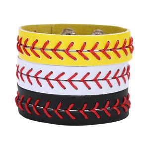 Pulsera de cuero creativa Moda Deportes Béisbol Pulsera Accesorios Regalos Suministros