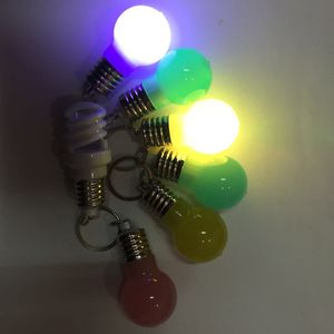 Creative led porte-clés lumière mini ampoule colorée lampe ampoule cassée
