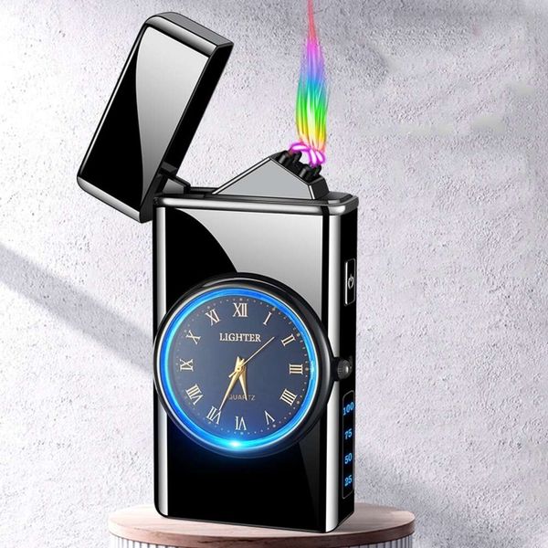 Affichage numérique léger créatif Double arc Pulse électronique Clock Quartz Quartz Watch Men's Gift Cigarette Lighter