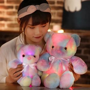Créative Light Up LED Teddy Bear coloré ours brillant luminaire jouet en peluche en peluche en peluche pour enfants Girls de Noël Gift 231222