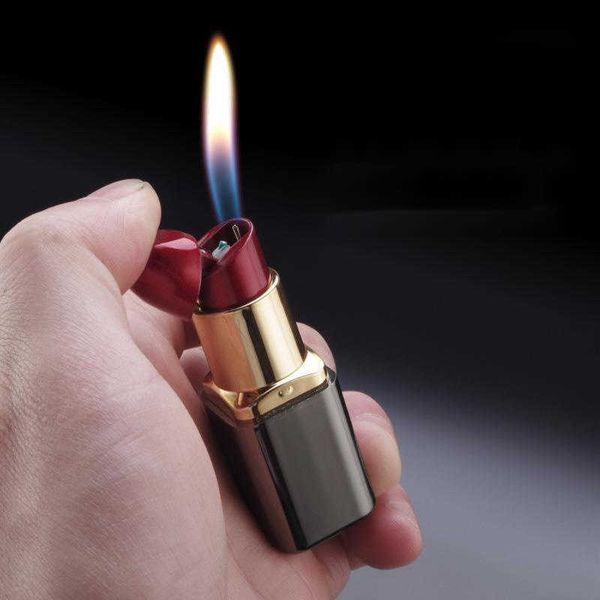 Briquet à rouge à lèvres créatif, Butane personnalisé, sans gaz, flamme nue, accessoire pour fumer, Gadget FIMA