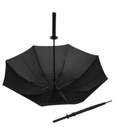 Créatif à long manche grand coupe-vent samouraï épée parapluie japonais ninja-like soleil pluie parapluies droits ouverture automatique 0928292p