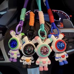 Porte-clés lapin foudre d'amour créatif, pendentif d'astronaute personnalisé, clé de voiture, dessin animé, pendentif de sac d'étudiant