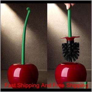 Creative Lovely Cherry Shape Lavatory Brush Toilet Brush & Holder Set Cleaning Tool Plastic Bathroom Decor Accessories Red Support 5Ma Pq3Jf