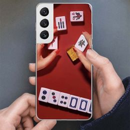 Étui de téléphone Mahjong créatif pour Samsung Galaxy M12 M21 M30S M31 M32 M51 M52 Note 8 9 10 20 J4 J6 Plus J8 Couverture en silicone souple