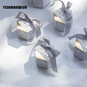 Boîtes à bonbons de style marbré créatif, fournitures de fête pour faveurs de mariage, réception-cadeau pour bébé, décoration de boîte cadeau 220811