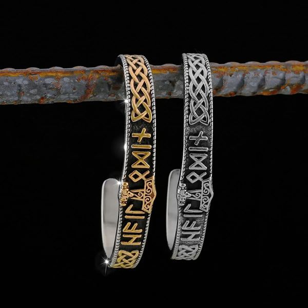 Bracelet Viking Valknut créatif pour hommes, Hip Hop Vintage, anneau de bras en acier inoxydable, amulette à nœud celtique, bijoux Punk 231220