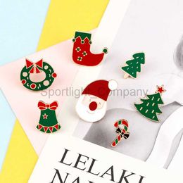 Creatieve Vrolijk Kerstfeest Broches Cartoon Kerstman Krans Boom Snoep Sok Bells Emaille Revers Pin Badge Sieraden Nieuwe Jaar Geschenken