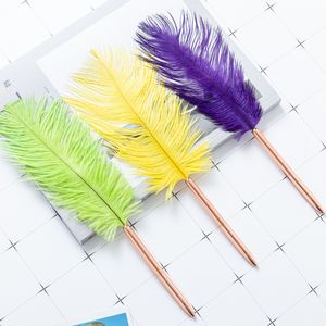 Creative Metal Feather Ballpoint Pen Fashion Business Cadeaux Student School Stationery Office Supplies Office