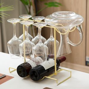 Creatief metalen wijnrek Hangende glashouder Bar Standbeugel Display Decor 220509